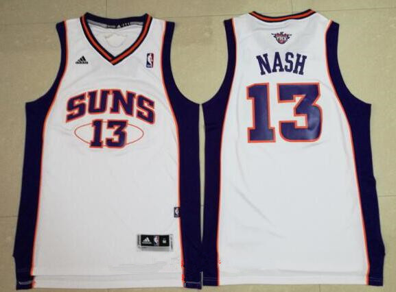 Men's Phoenix Suns #13 Steve Nash White Stitched NBA Adidas Revolution 30 Swingman Jersey