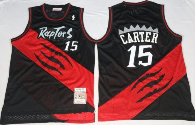 Men's Toronto Raptors #15 Vince Carter 2000-01 Black Hardwood Classics Soul Swingman Throwback Jersey