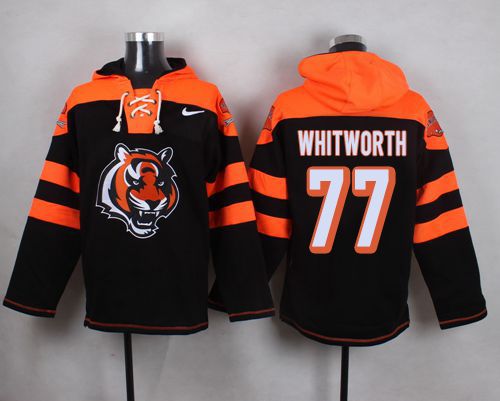 Nike Bengals #77 Andrew Whitworth Black Player Pullover NFL Hoodie