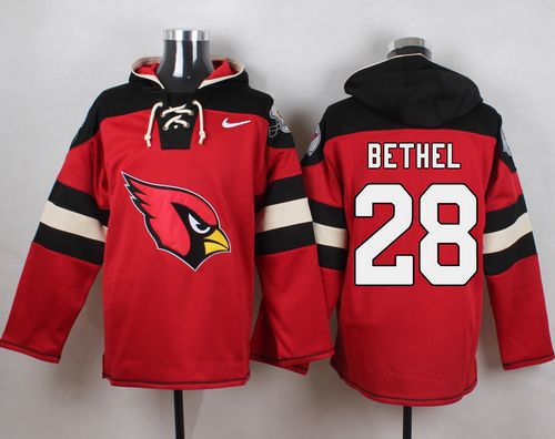 Nike Cardinals #28 Justin Bethel Red Player Pullover NFL Hoodie