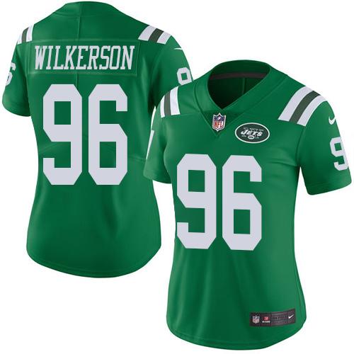 Nike Jets #96 Muhammad Wilkerson Green Women's Stitched NFL Limited Rush Jersey