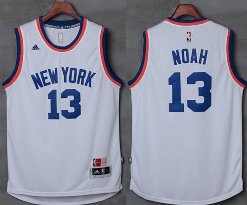 Knicks #13 Joakim Noah New White Stitched NBA Jersey