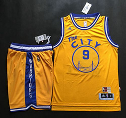 Warriors #9 Andre Iguodala Gold Throwback The City A Set Stitched NBA Jersey