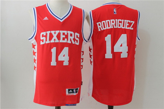 Men's Philadelphia 76ers #14 Sergio Rodriguez NEW Red Stitched NBA adidas Revolution 30 Swingman Jersey