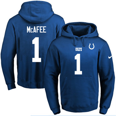 Nike Colts #1 Pat McAfee Royal Blue Name & Number Pullover NFL Hoodie