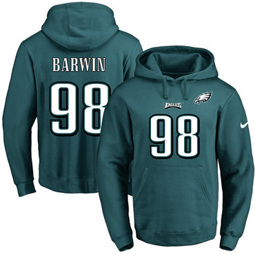 Nike Eagles #98 Connor Barwin Midnight Green Name & Number Pullover NFL Hoodie