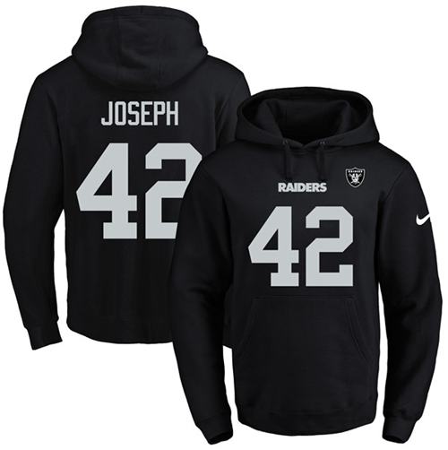 Nike Raiders #42 Karl Joseph Black Name & Number Pullover NFL Hoodie