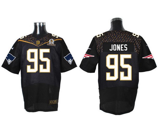 Men's New England Patriots #95 Chandler Jones Black 2016 Pro Bowl Nike Elite Jersey