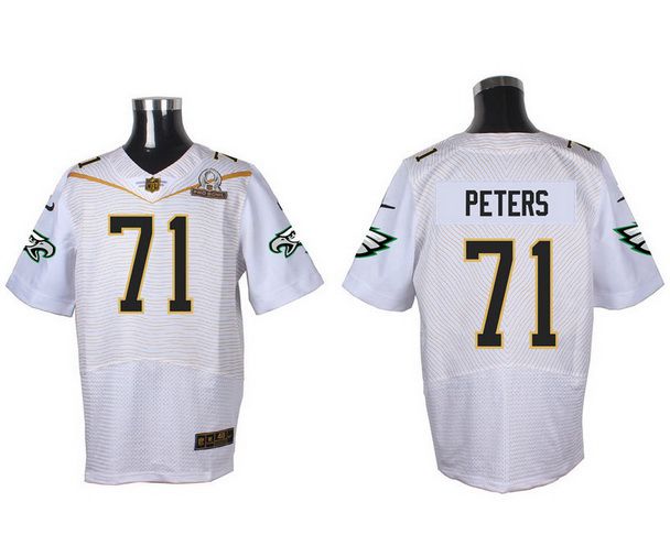 Men's Philadelphia Eagles #71 Jason Peters White 2016 Pro Bowl Nike Elite Jersey