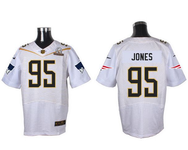 Men's New England Patriots #95 Chandler Jones White 2016 Pro Bowl Nike Elite Jersey