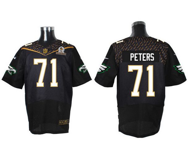 Men's Philadelphia Eagles #71 Jason Peters Black 2016 Pro Bowl Nike Elite Jersey