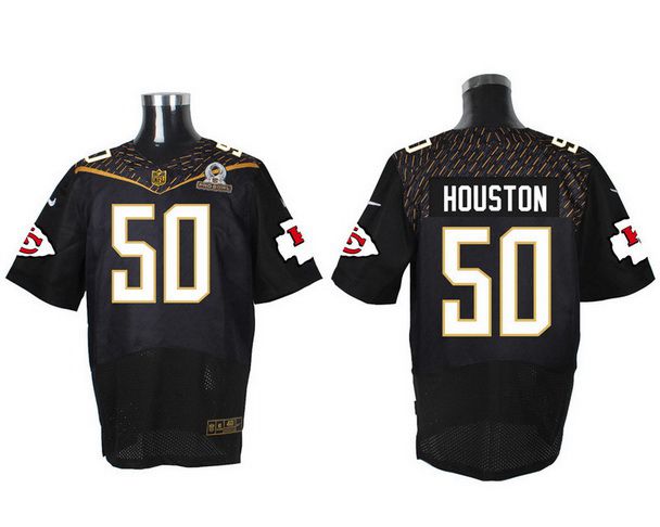 Men's Kansas City Chiefs #50 Justin Houston Black 2016 Pro Bowl Nike Elite Jersey