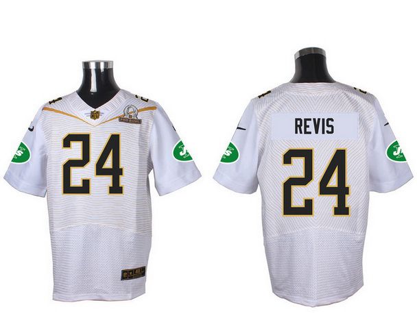 Men's New York Jets #24 Darrelle Revis White 2016 Pro Bowl Nike Elite Jersey