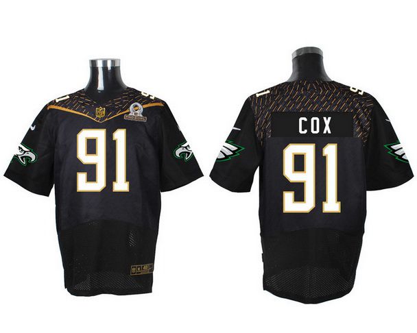 Men's Philadelphia Eagles #91 Fletcher Cox Black 2016 Pro Bowl Nike Elite Jersey