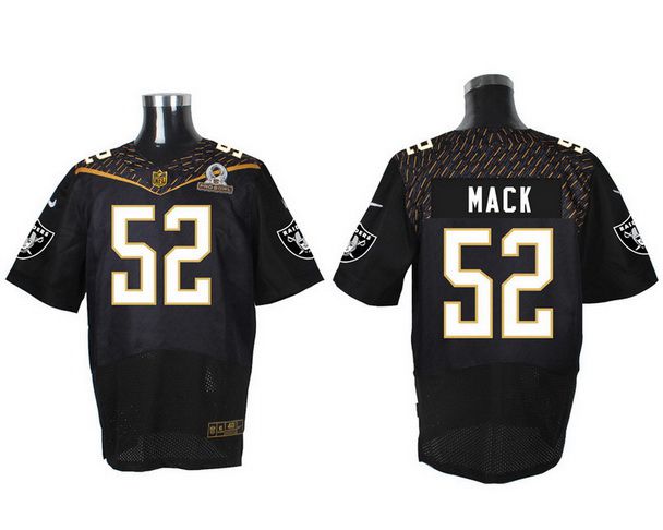 Men's Oakland Raiders #52 Khalil Mack Black 2016 Pro Bowl Nike Elite Jersey