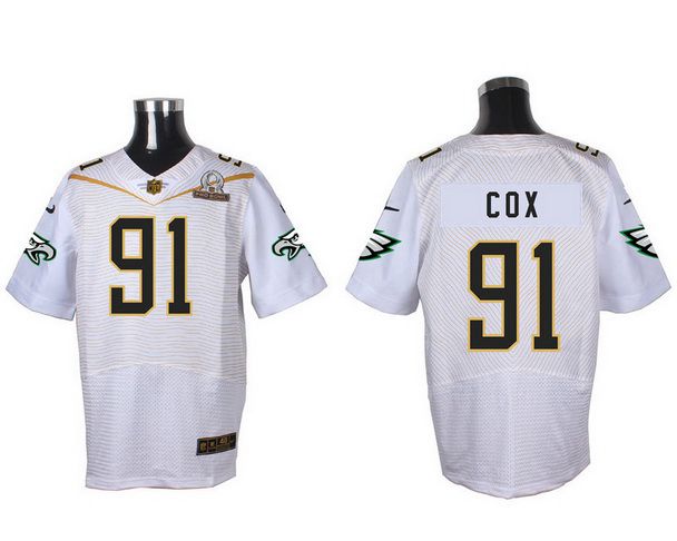 Men's Philadelphia Eagles #91 Fletcher Cox White 2016 Pro Bowl Nike Elite Jersey