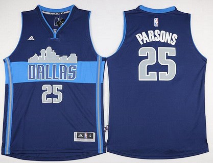 Men's Dallas Mavericks #25 Chandler Parsons Revolution 30 Swingman The City Navy Blue Jersey