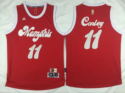 Men's Memphis Grizzlies #11 Mike Conley Revolution 30 Swingman 2015-16 Retro Red Jersey