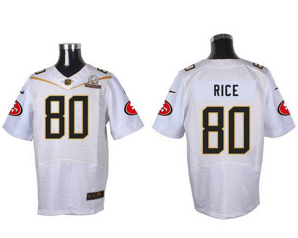 Men's San Francisco 49ers #80 Jerry Rice White 2016 Pro Bowl Nike Elite Jersey