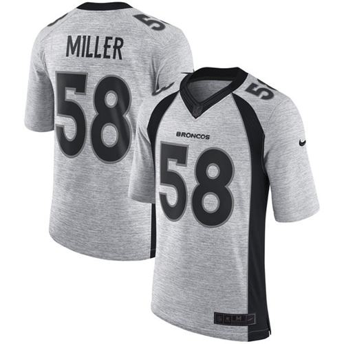 Nike Broncos #58 Von Miller Gray Men's Stitched NFL Limited Gridiron Gray II Jersey