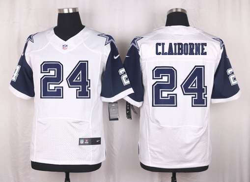 Men's Dallas Cowboys #24 Morris Claiborne Nike White Color Rush 2015 NFL Elite Jersey