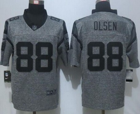 Men's Carolina Panthers #88 Greg Olsen Nike Gray Gridiron 2015 NFL Gray Limited Jersey