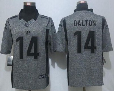 Men's Cincinnati Bengals #14 Andy Dalton Nike Gray Gridiron 2015 NFL Gray Limited Jersey