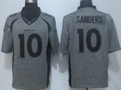 Men's Denver Broncos #10 Emmanuel Sanders Nike Gray Gridiron 2015 NFL Gray Limited Jersey