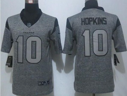 Men's Houston Texans #10 DeAndre Hopkins Nike Gray Gridiron 2015 NFL Gray Limited Jersey