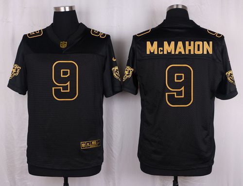 Nike Bears #9 Jim McMahon Black Men's Stitched NFL Elite Pro Line Gold Collection Jersey