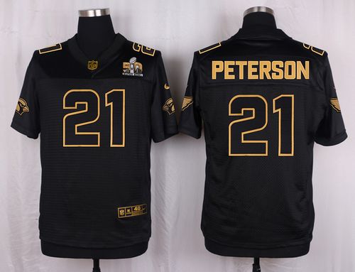 Nike Cardinals #21 Patrick Peterson Pro Line Black Gold Collection Men's Stitched NFL Elite Jersey