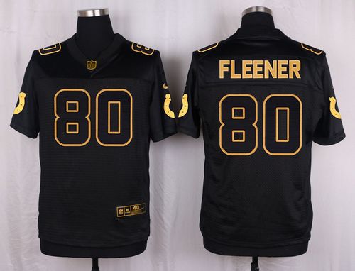 Nike Colts #80 Coby Fleener Black Men's Stitched NFL Elite Pro Line Gold Collection Jersey