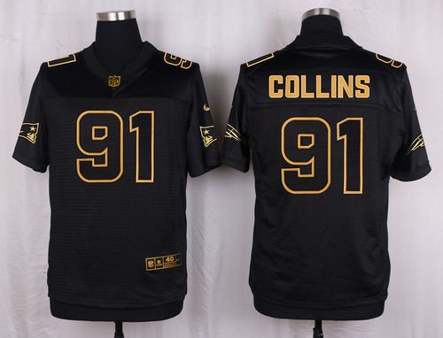 Nike Patriots #91 Jamie Collins Black Men's Stitched NFL Elite Pro Line Gold Collection Jersey