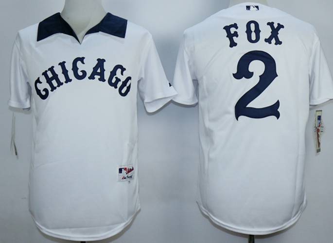 Men's Chicago White Sox #2 Nellie Fox White 1976 Turn Back The Clock Jersey