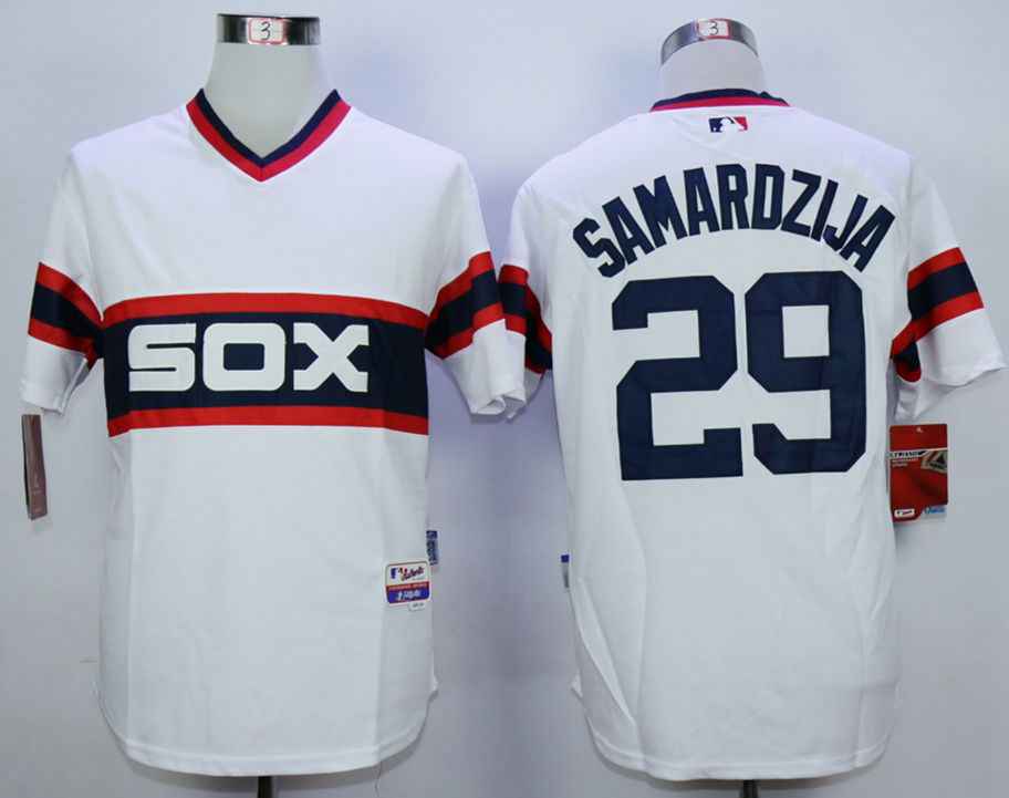 Men's Chicago White Sox #29 Jeff Samardzija White Cool Base Jersey