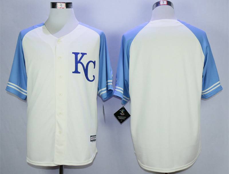 Men's Kansas City Royals Blank Cream New Cool Base Jersey