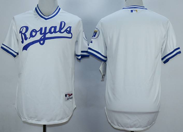 Men's Kansas City Royals Blank White Throwback Jersey