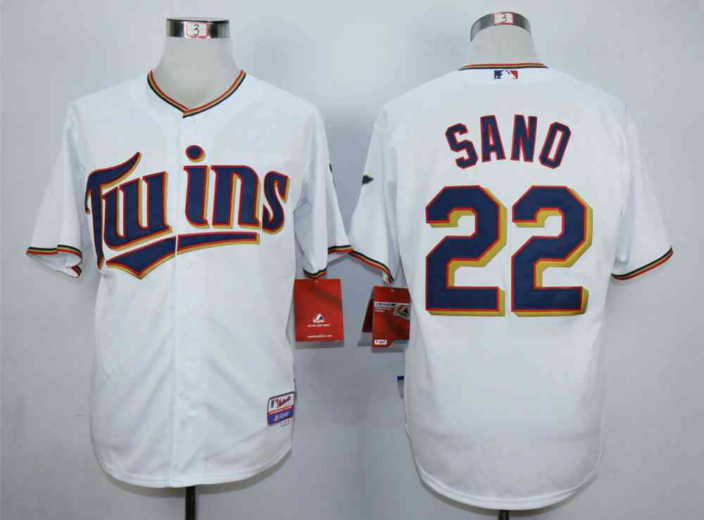 Men's Minnesota Twins #22 Miguel Sano White Cool Base Jersey