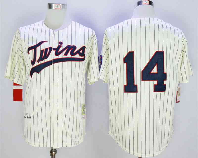 Men's Minnesota Twins #14 Kent Hrbek Cream 1969 Throwback Jersey