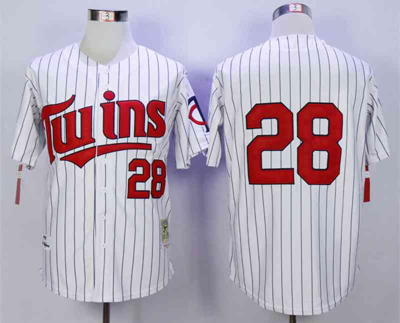 Men's Minnesota Twins #28 Bert Blyleven White 1991 Throwback Jersey