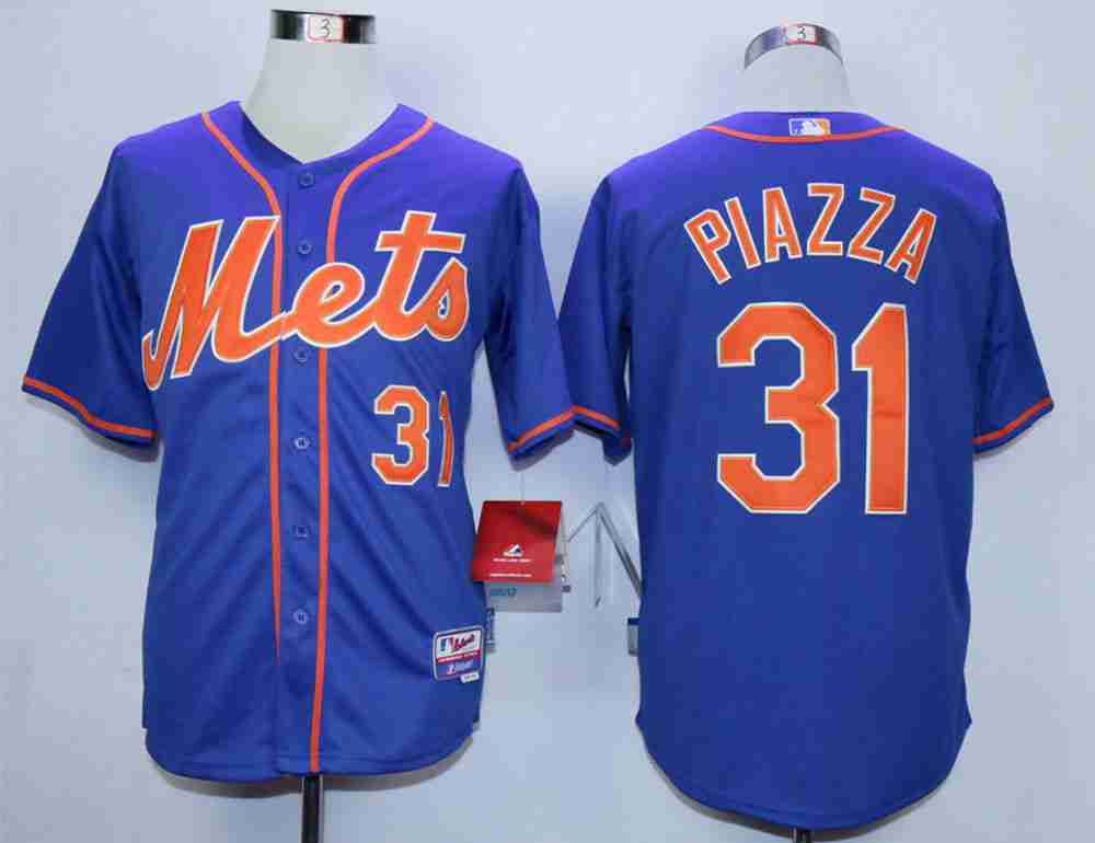 Men's New York Mets #31 Mike Piazza Blue Cool Base Jersey