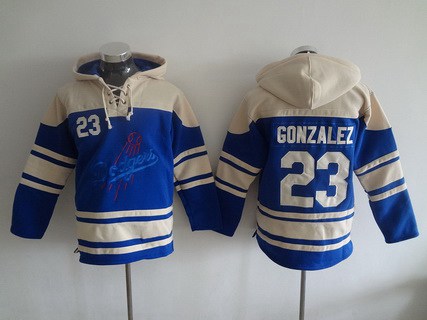 Men's Los Angeles Dodgers #23 Adrian Gonzalez Blue Alternate MLB Hoodie