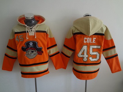 Men's Pittsburgh Pirates #45 Gerrit Cole Orange MLB Baseball Hoodie