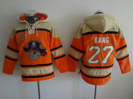 Men's Pittsburgh Pirates #27 Jung-Ho Kang Orange MLB Baseball Hoodie