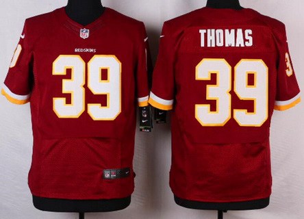 Men's Washington Redskins #39 Pierre Thomas Burgundy Red Team Color NFL Nike Elite Jersey