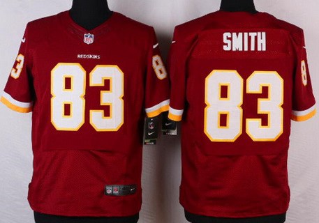 Men's Washington Redskins #83 Alex Smith Burgundy Red Team Color NFL Nike Elite Jersey