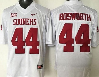 Men's Oklahoma Sooners #44 Brian Bosworth White College Football Nike Jersey