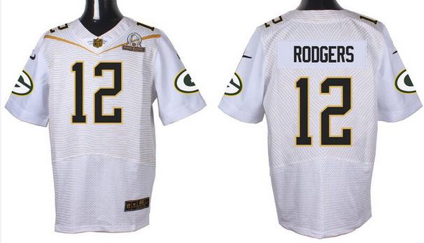 Men's Green Bay Packers #12 Aaron Rodgers White 2016 Pro Bowl Nike Elite Jersey