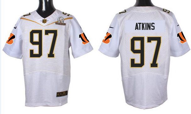 Men's Cincinnati Bengals #97 Geno Atkins White 2016 Pro Bowl Nike Elite Jersey