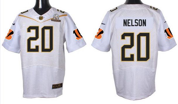 Men's Cincinnati Bengals #20 Reggie Nelson White 2016 Pro Bowl Nike Elite Jersey